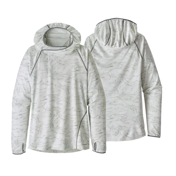 Patagonia Tops - Patagonia Sunshade Pullover Hoody long sleeve size Small green white